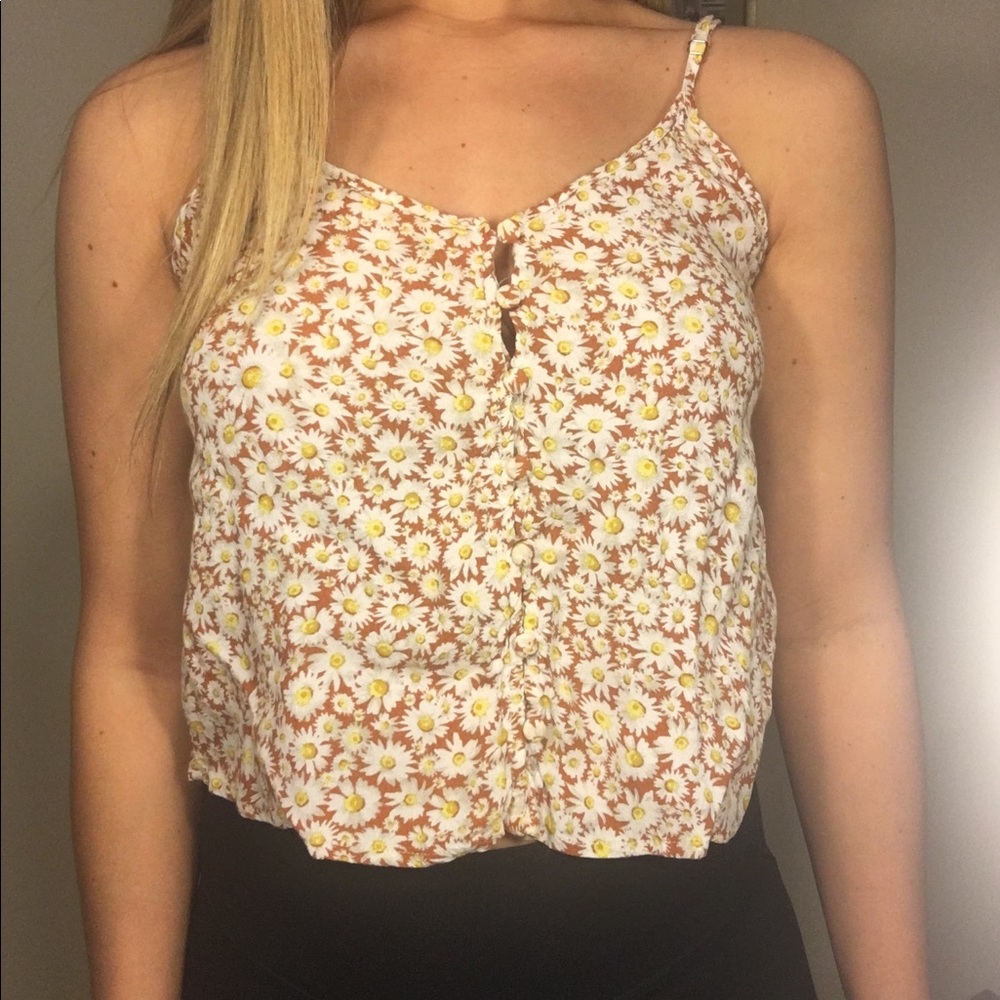 Floral button top